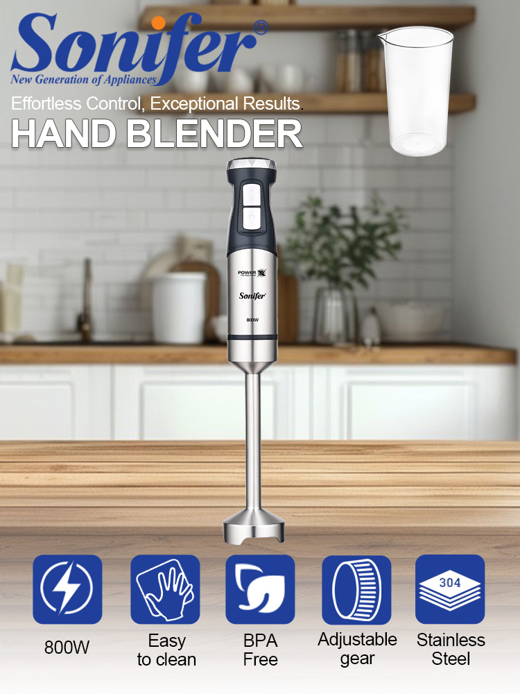 Meal Prep Smoothies - Frullatore a Immersione Sonifer SF-8171S 800W