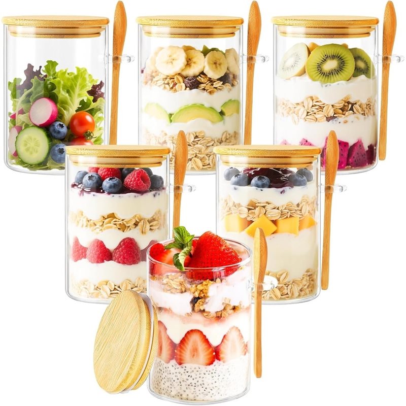 Overnight Oat Jar - Set AB46-1 da 6 Pezzi, Contenitore