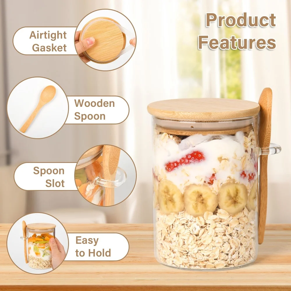 Overnight Oat Jar - Contenitori per Overnight Oats da 1/2/3/4