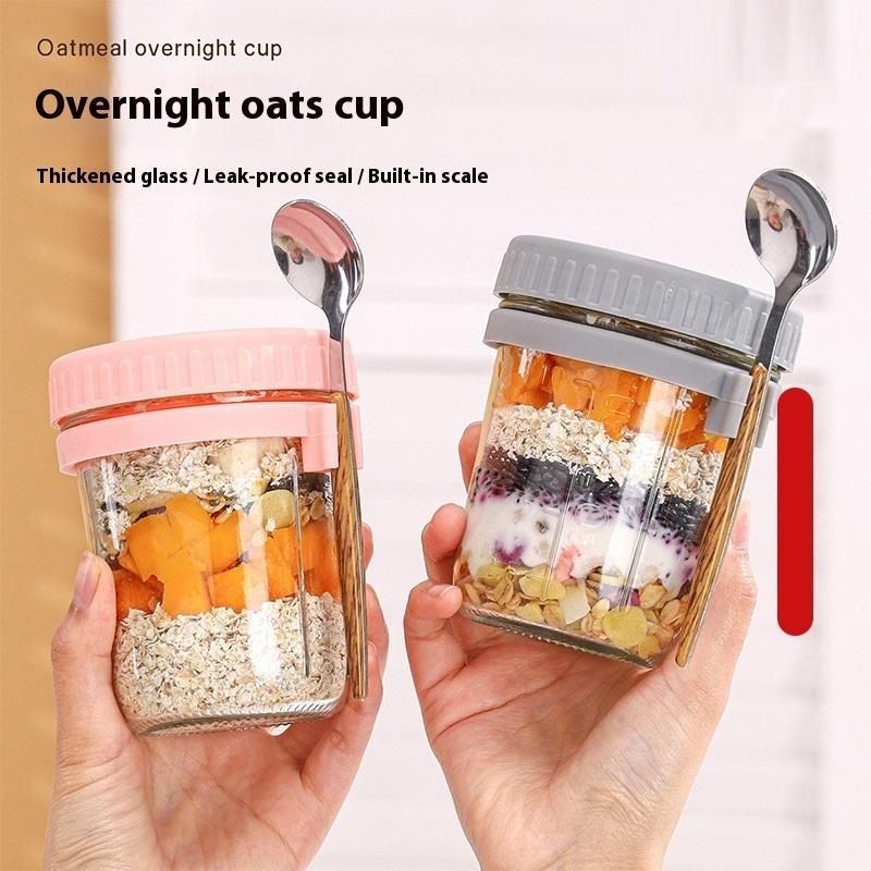 1/2PCS 350ml Vaso di vetro riu - Overnight Oat Jar recensione e prezzo
